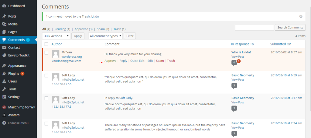 Wordpress Spam Comments